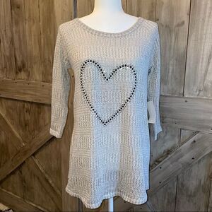 Maternity Sweater Studded Buttons Heart